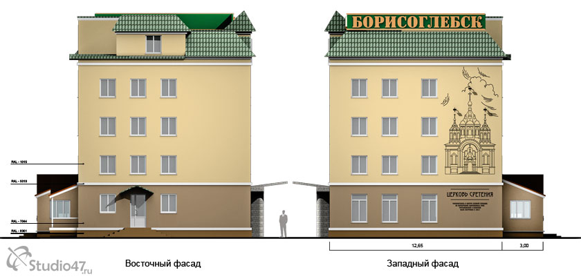 Фасады гостиницы Борисоглебск